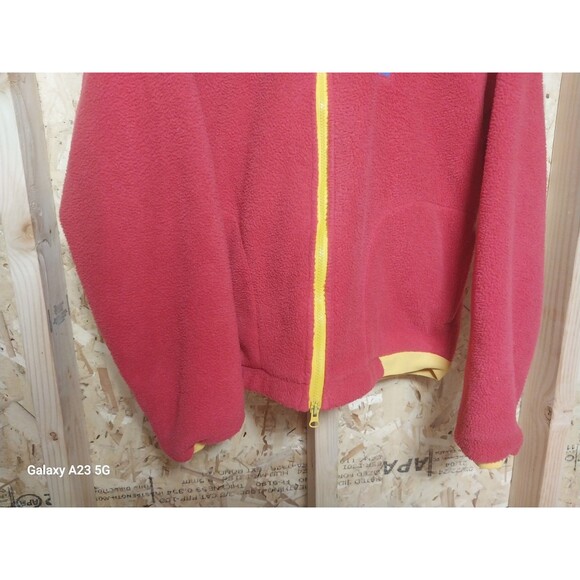 Vintage Sequel Fleece Jacket Pink Blue Yellow XL Mens Made In USA - Picture 2 of 5